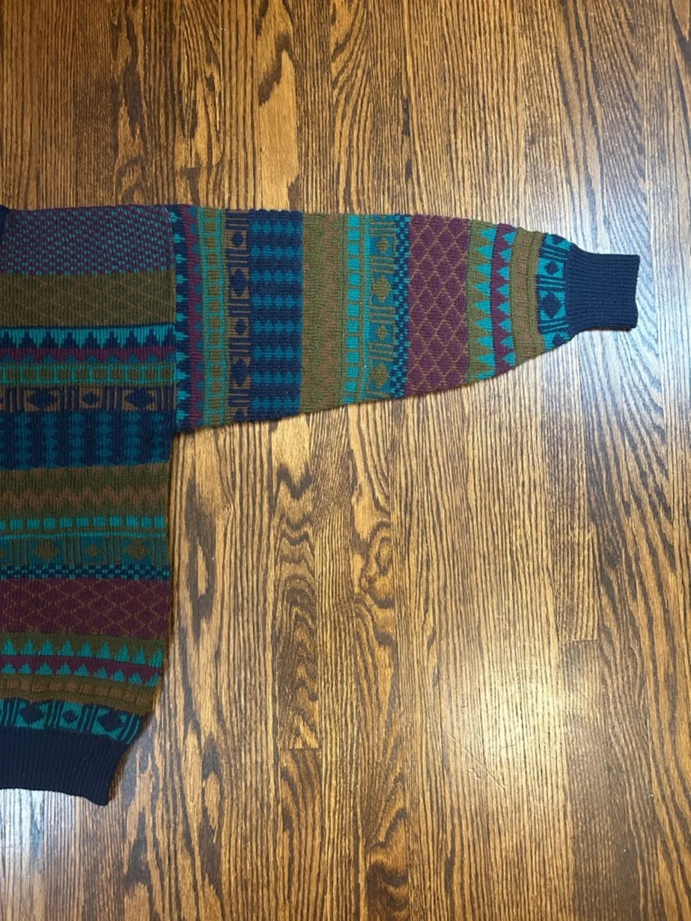 Vintage 90s Vibrant Wool Blend Knit Sweater - Picture 7 of 10